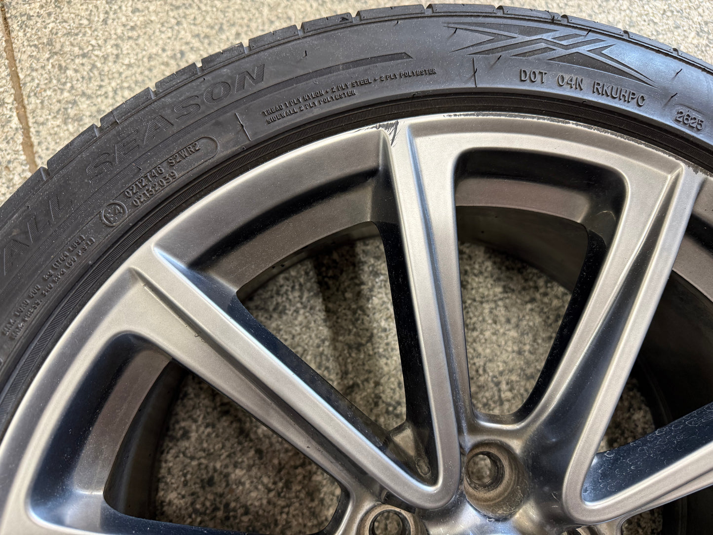 2015-2017 Ford Mustang GT Wheel Rim 19"x8.5" Fortune Viento 255/40/19