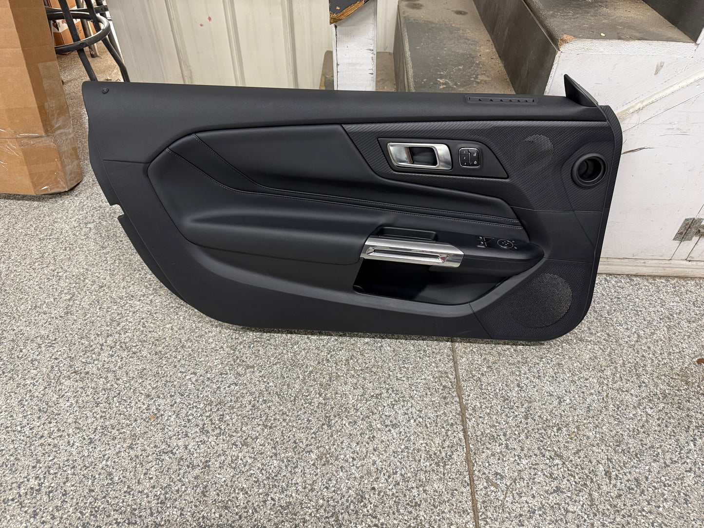 2024-2026 Ford Mustang GT LH Driver Leather Insert Door Panel Grey Stitching