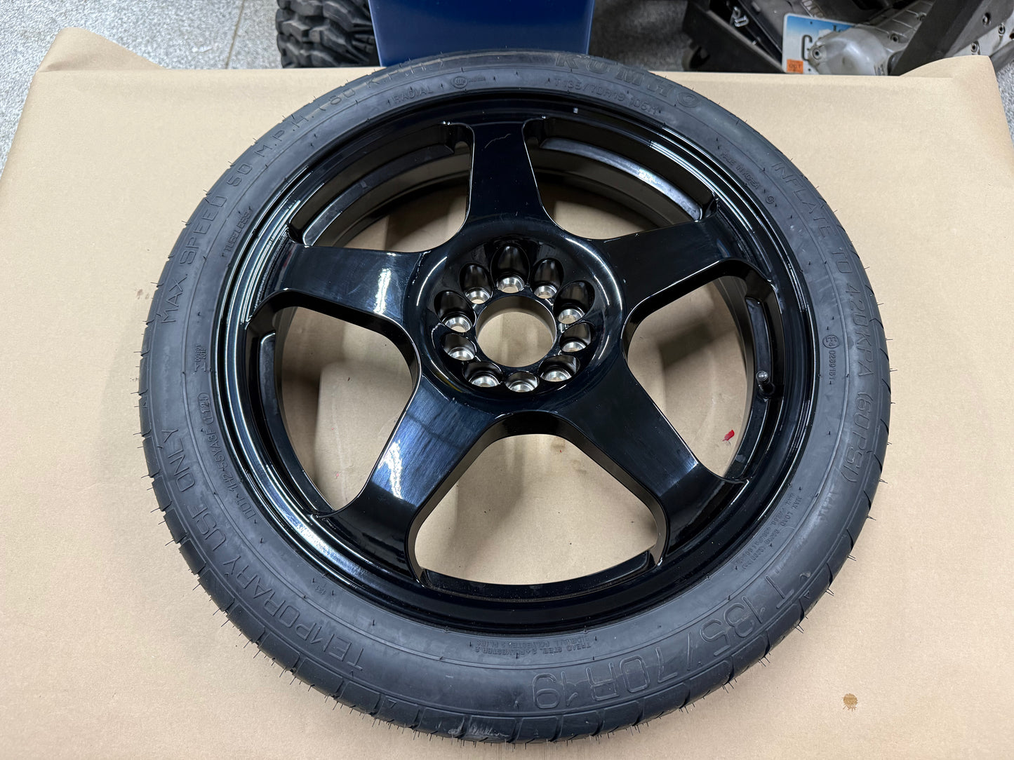 2015-2026 Ford Mustang GT Modern Spare Spare Tire 135/70/19 "Black"