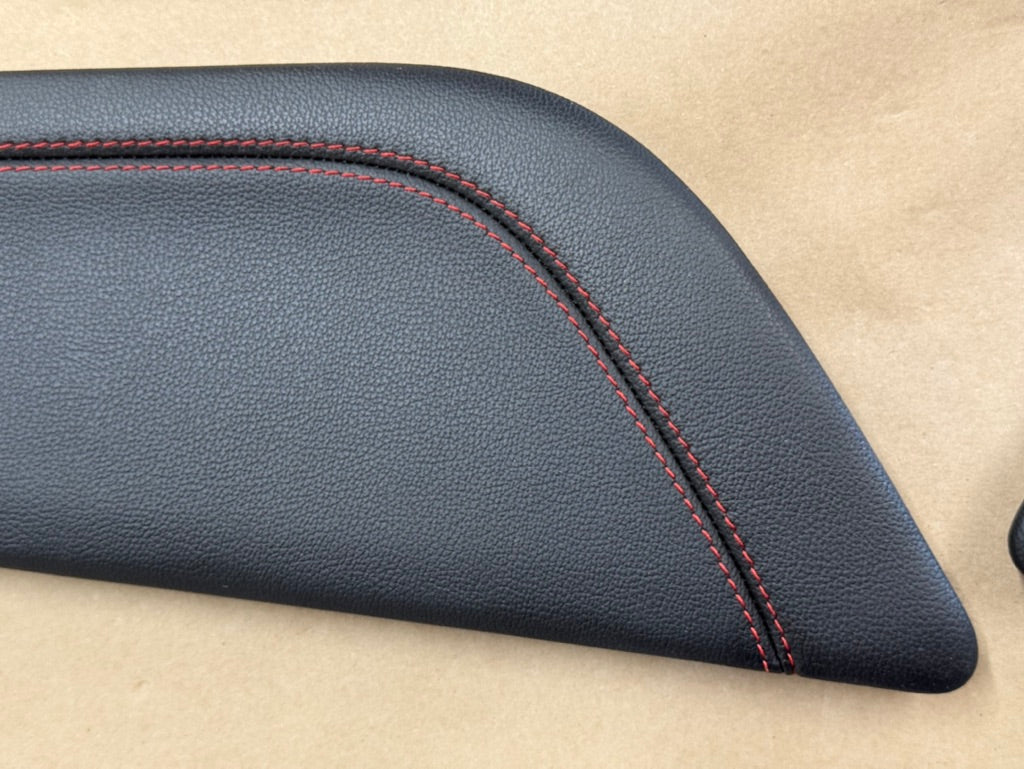 2018-2023 Mustang GT Center Console Top Interior Trim Pieces Leather Red Stitch