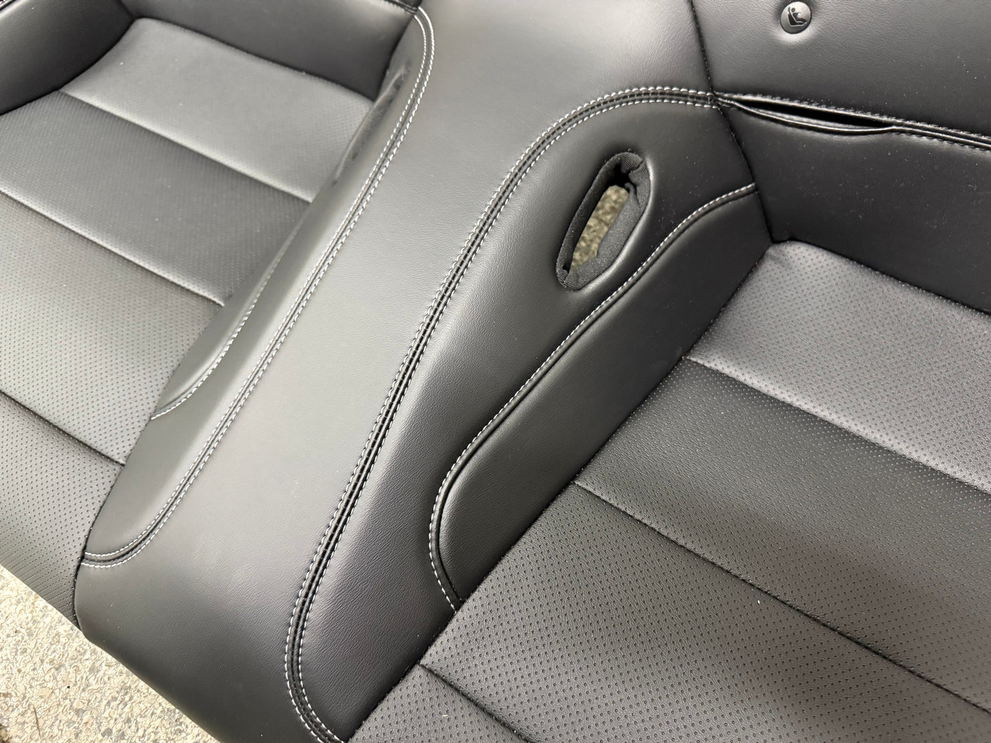 2018-2023 Ford Mustang GT Black Leather Coupe Rear Seats