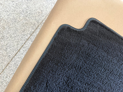 2015-2023 Ford Mustang Black Front Floor Mats Carpet "Blue Stitch"
