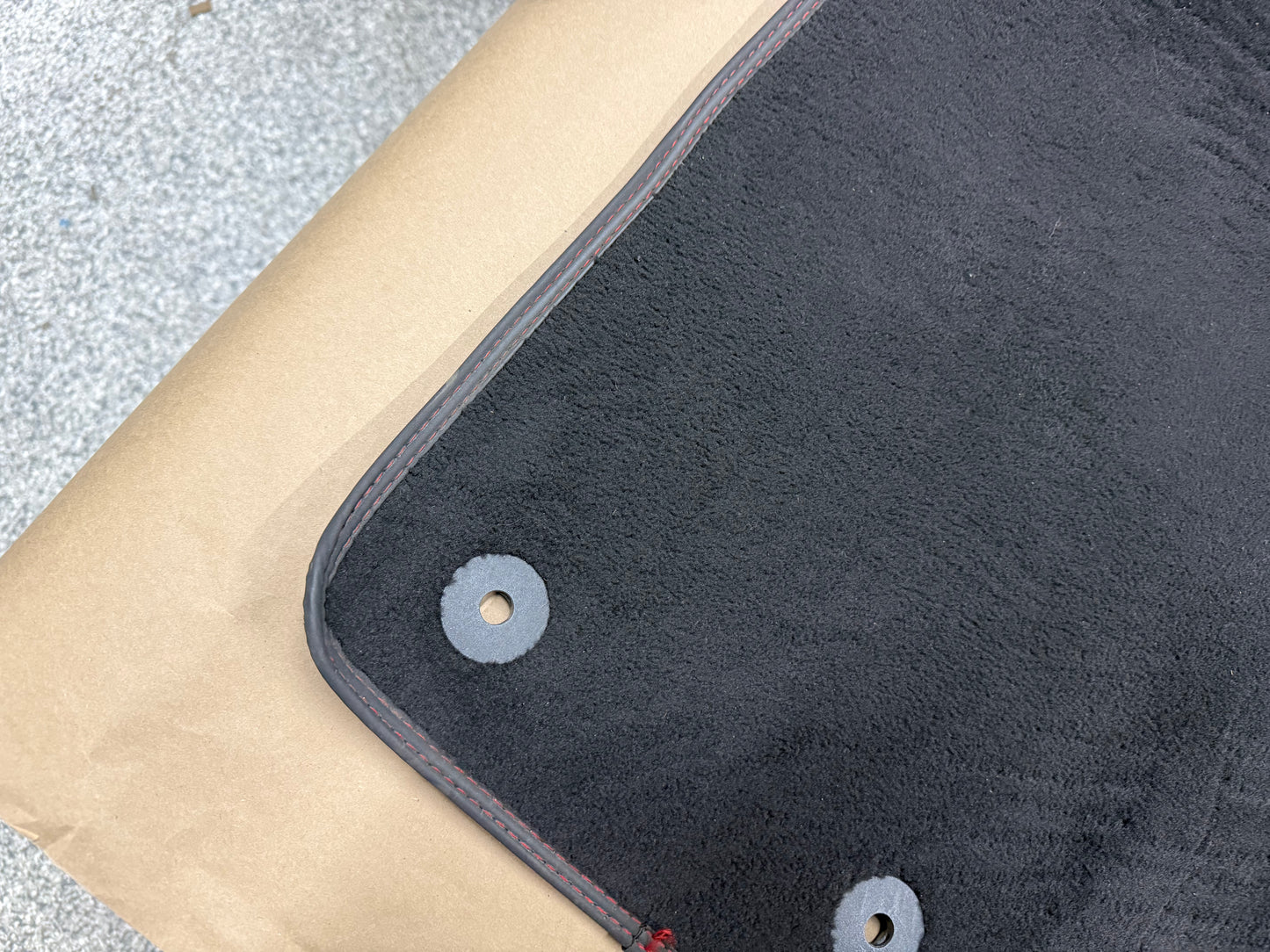 2024-2026 Ford Mustang GT Front Floor Mats Carpet "Red Stitch"