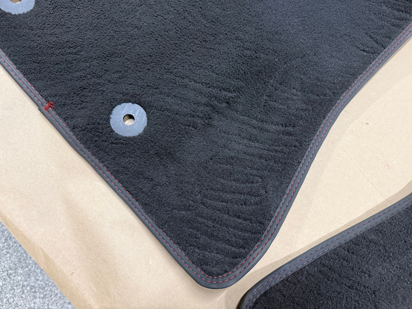 2024-2026 Ford Mustang GT Front Floor Mats Carpet "Red Stitch"