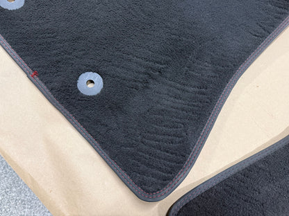 2024-2026 Ford Mustang GT Front Floor Mats Carpet "Red Stitch"