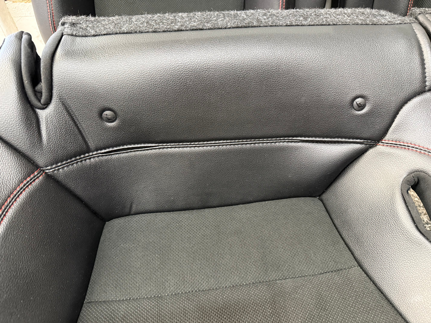 2018-2023 Ford Mustang GT/CS Black Leather/Suede Coupe Rear Seats