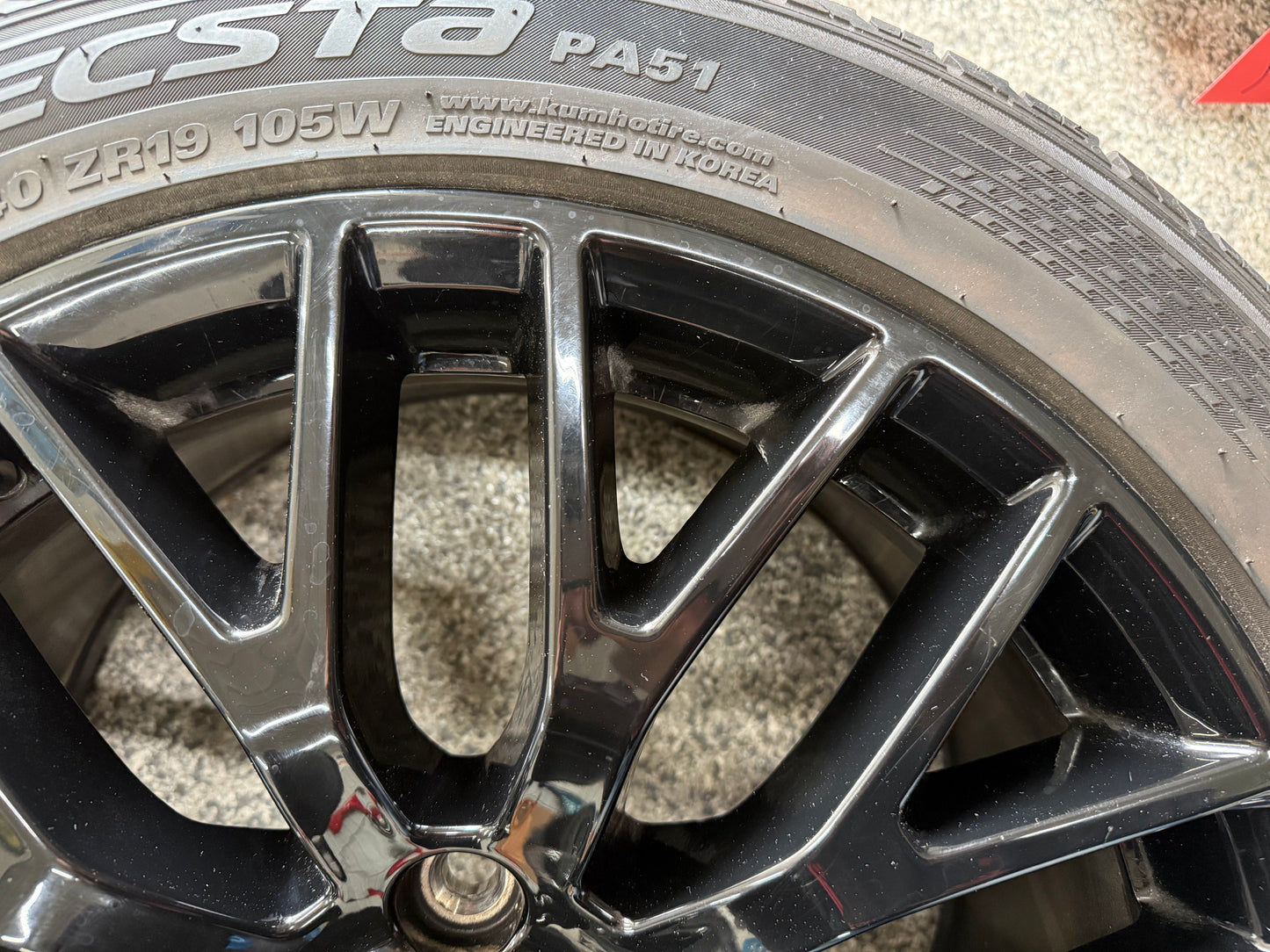 2015-2023 Mustang GT 5.0 19x9.5" Wheel Rim PP1 Rear 275/40/19 Kumho