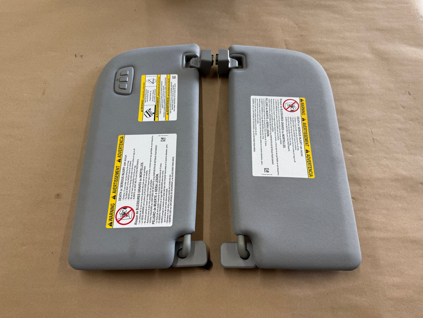 2023-2026 Ford F-250 Super Duty Sun Visors Pair "Homelink" "Grey"