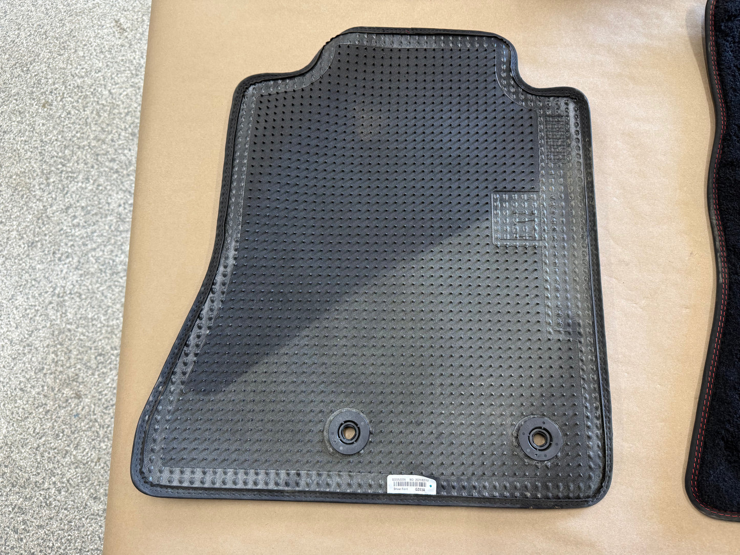 2015-2023 Ford Mustang Black Front Floor Mats Carpet "Red Stitch"