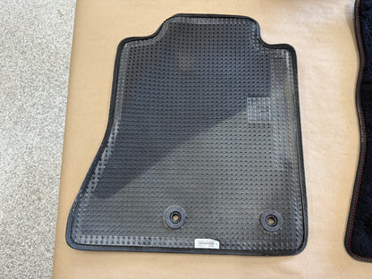 2015-2023 Ford Mustang Black Front Floor Mats Carpet "Red Stitch"