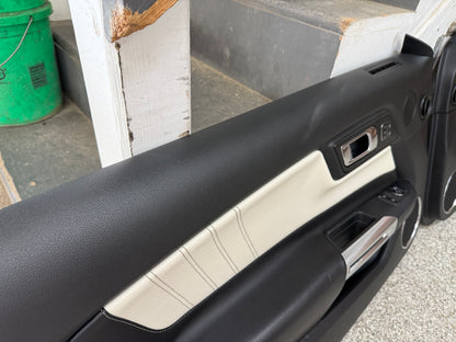 2015-2017 Ford Mustang 50th Anniversary Premium Leather Door Panels Pair