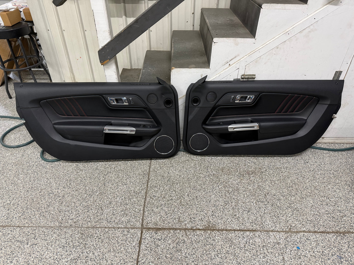 2015-2017 Ford Mustang GT V6 EcoBoost LH RH Leather Insert Door Panels Pair