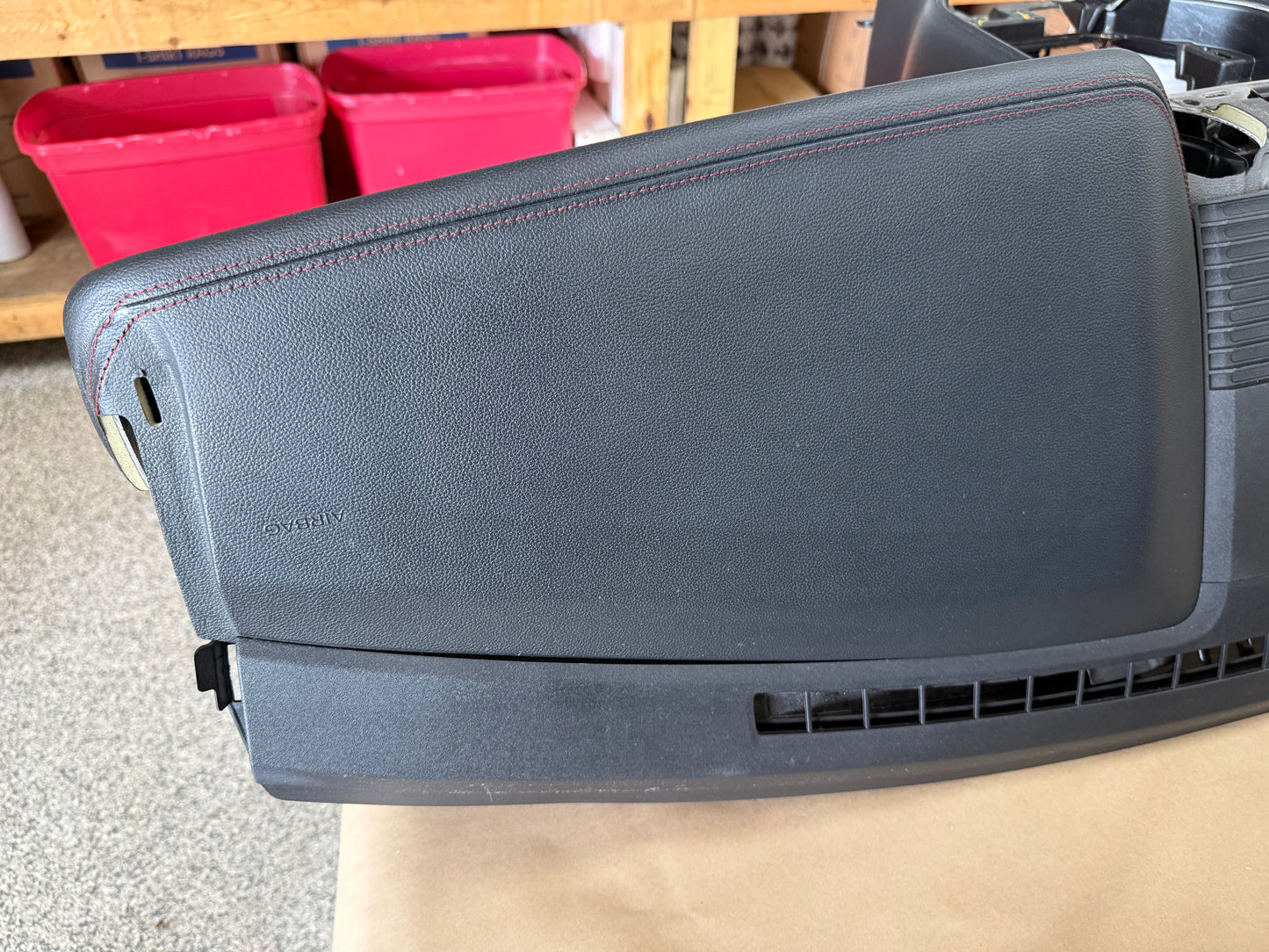 2015-2017 Ford Mustang GT 5.0 Leather Dash Pad Frame "Red Stitch"