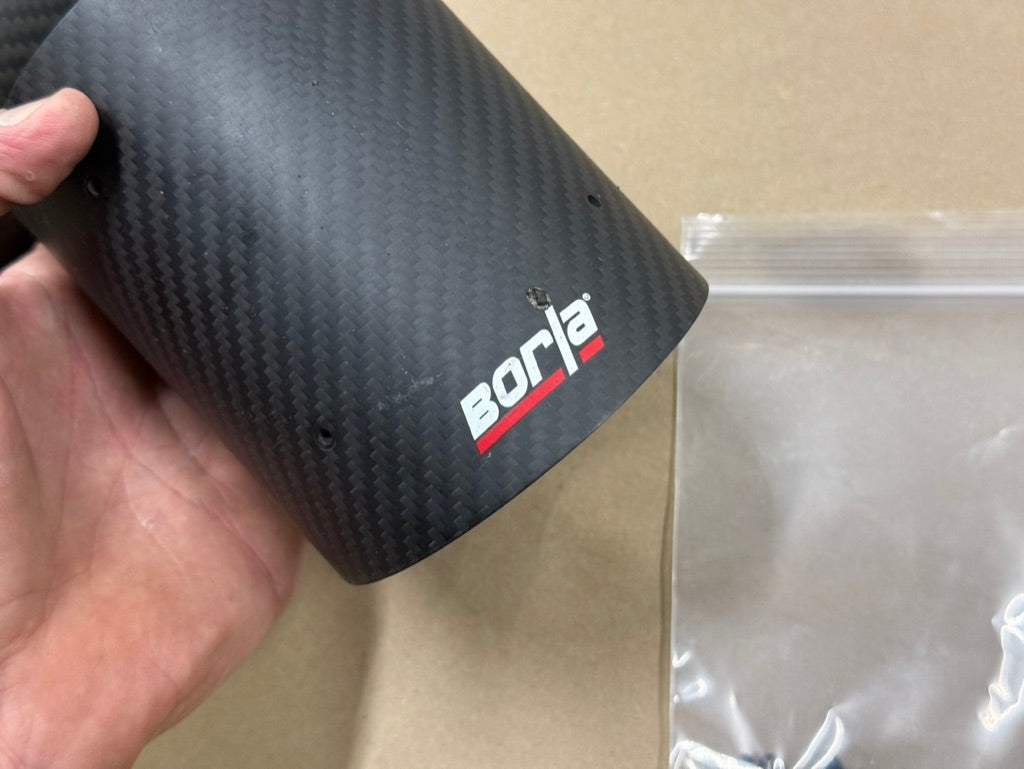 2018-2023 Ford Mustang GT 5.0L Borla Carbon Fiber Exhaust Tips (2) "Used"