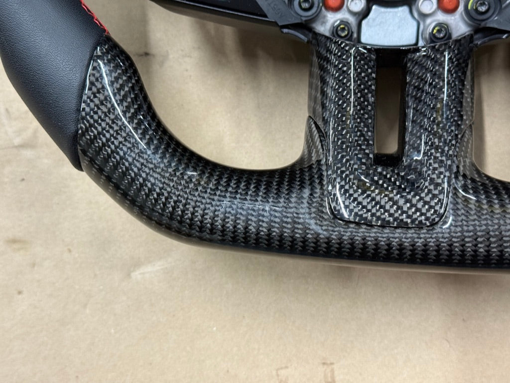 2018-2023 Ford Mustang GT Leather/Carbon Fiber Steering Wheel "Automatic"