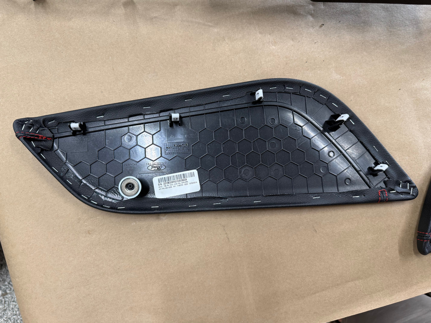 2018-2023 Mustang GT Center Console Top Interior Trim Pieces Leather Red Stitch