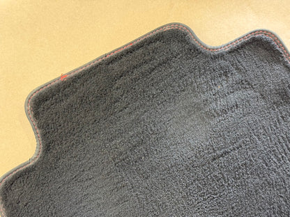 2015-2023 Ford Mustang GT/CS Black Front Floor Mats Carpet "Red Stitch"