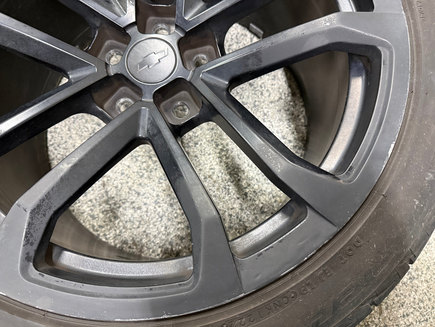 2012-2015 Chevrolet Camaro ZL1 20x11" Black Wheel Rim Tire Firestone 305/35/20
