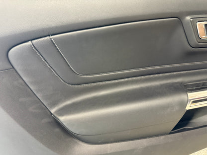 2018-2023 Ford Mustang GT LH Driver Leather Insert Door Panel Grey Stitching