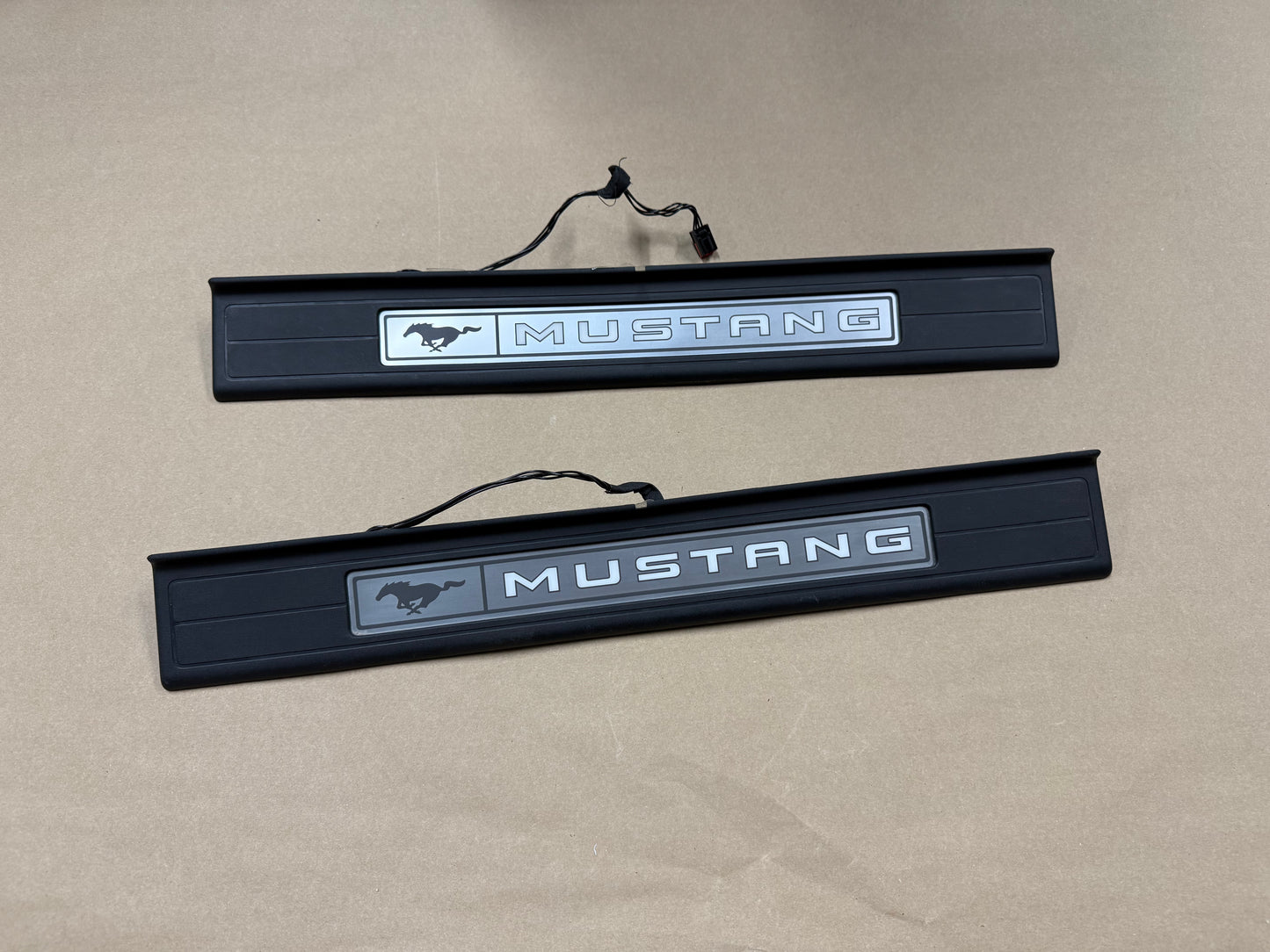 2015-2023 Ford Mustang "My Color" Scuff Plates Interior Trim Black