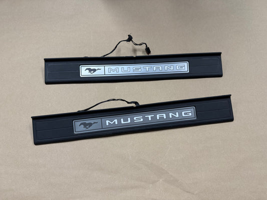 2015-2023 Ford Mustang "My Color" Scuff Plates Interior Trim Black