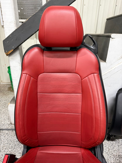 2015-2017 Ford Mustang GT Red/Black Leather Convertible Front & Rear Seats