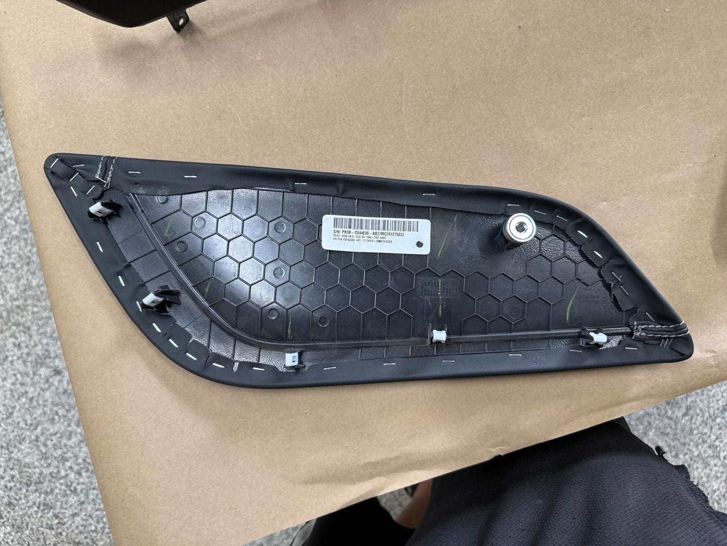 2024-2026 Ford Mustang Center Console Top Leather Wrapped Plastic Knee Pads