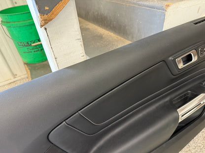 2018-2023 Ford Mustang GT LH Driver Leather Insert Door Panel Grey Stitching