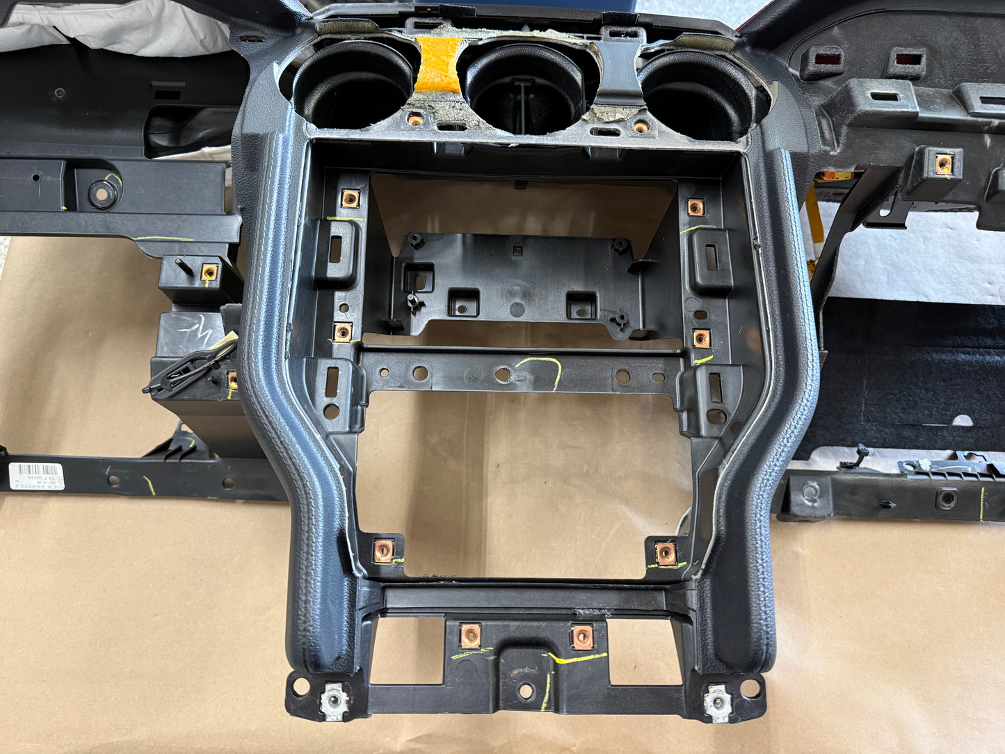 2018-2023 Ford Mustang GT 5.0 Leather Dash Pad Frame "Red Stitch"