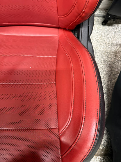 2015-2017 Ford Mustang GT Red/Black Leather Convertible Front & Rear Seats