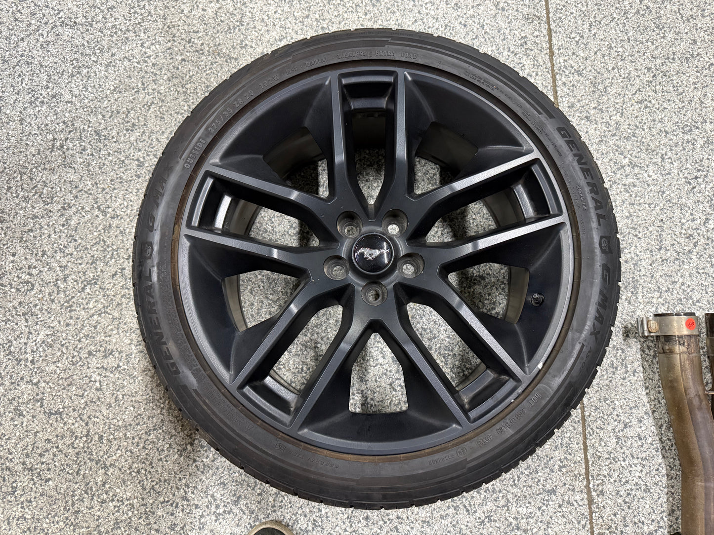 2015-2023 Ford Mustang GT Black Wheel Rim 20x9" General G Max 275/35/20