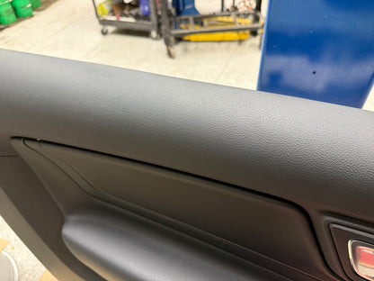 2018-2023 Ford Mustang GT LH Driver Leather Insert Door Panel Grey Stitching