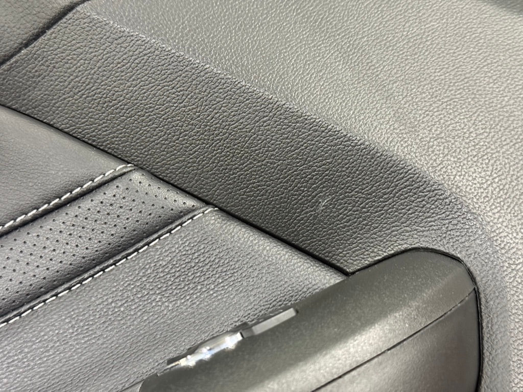 2018-2023 Ford Mustang GT LH Driver Leather Insert Door Panel Grey Stitching
