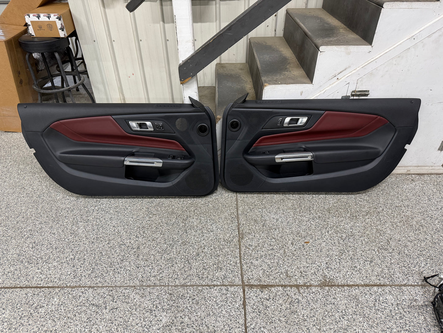 2024-2026 Mustang GT EcoBoost LH RH Premium Leather Insert Door Panels Pair