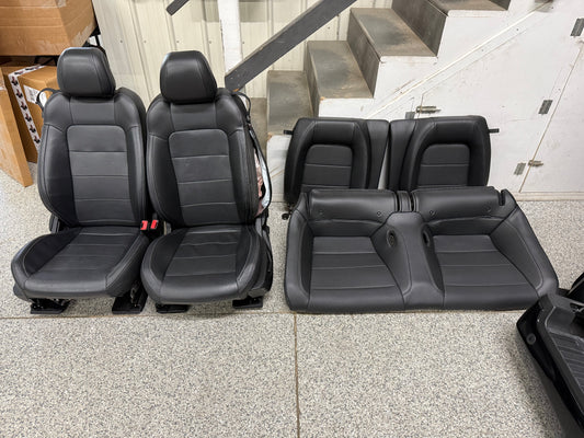 2015-2017 Ford Mustang GT Leather Front Rear Seats Black Heated/Cooled