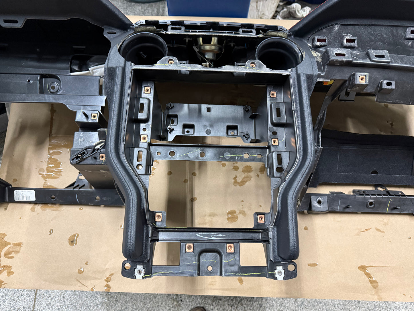 2018-2023 Ford Mustang GT 5.0 Leather Dash Pad Frame "Red Stitch"