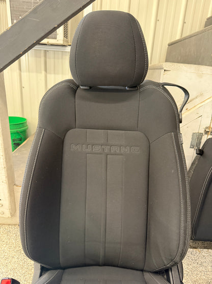 2018-2023 Ford Mustang GT Black Cloth Seats Coupe Front Rear Power Seats