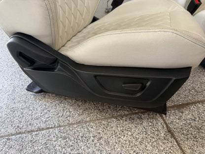 2018-2023 Ford Mustang GT White Aftermarket Leather Coupe Front Rear Power Seats