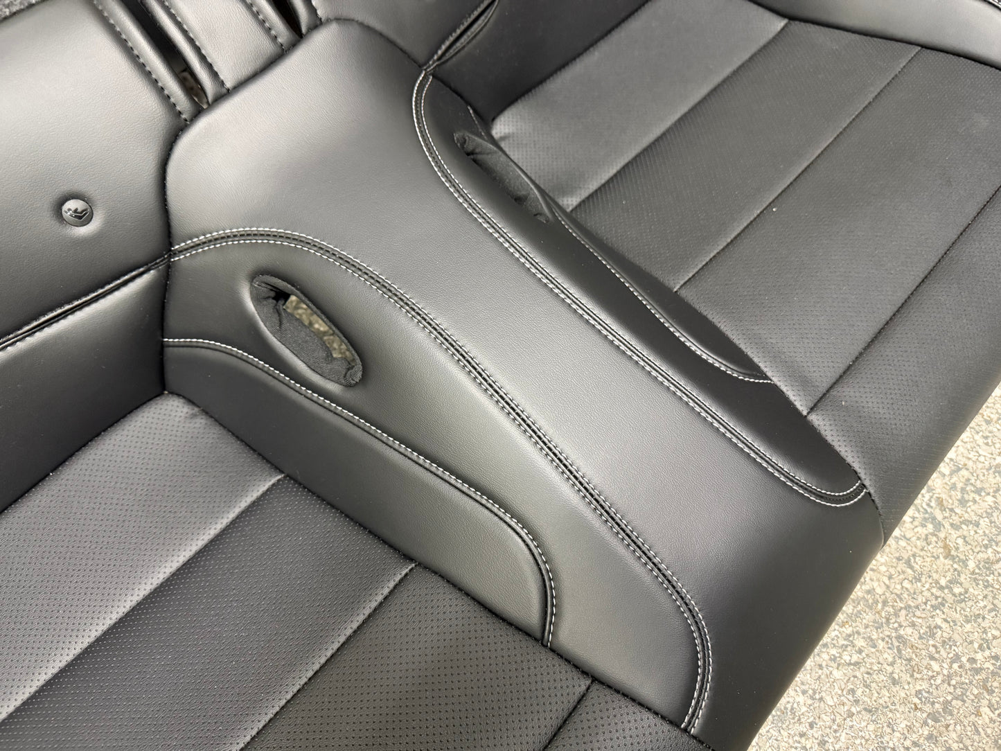 2018-2023 Ford Mustang GT Black Leather Coupe Rear Seats
