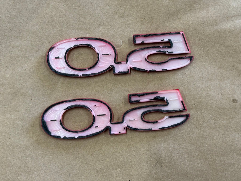 2015-2023 Ford Mustang GT RH LH Pair Fender Emblems "Red" - Aftermarket