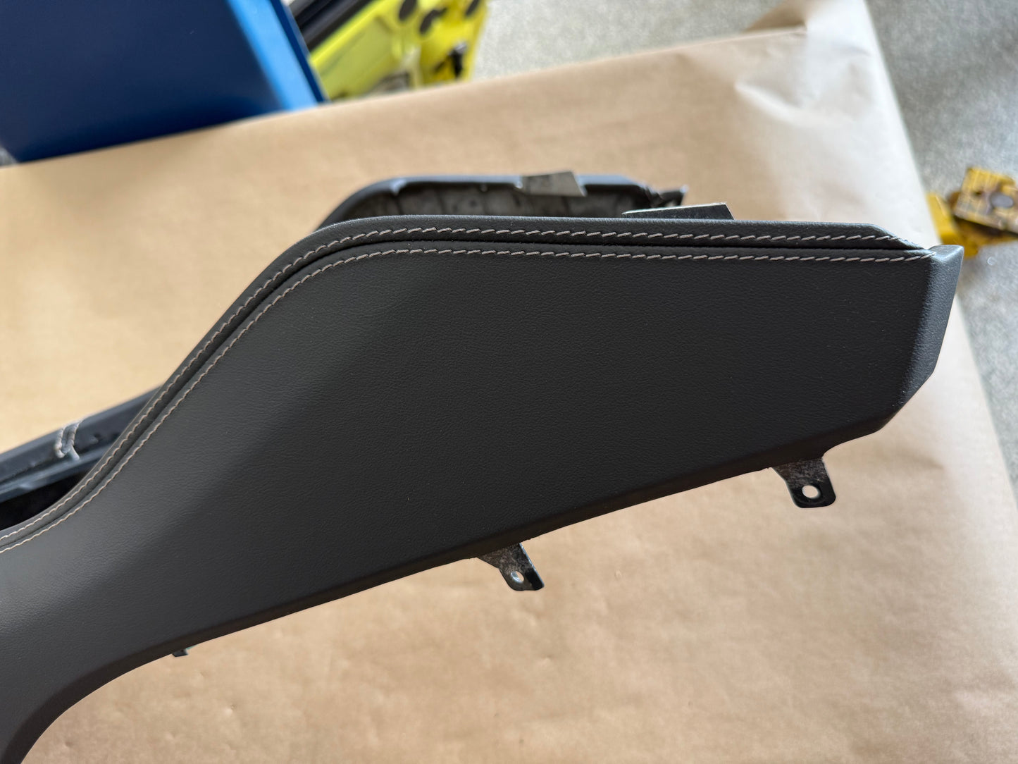 2024-2026 Ford Mustang Center Console Top Leather Wrapped Plastic Knee Pads
