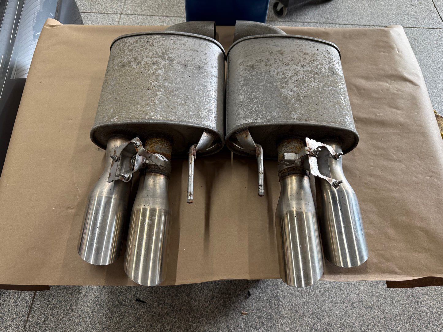 2018-2023 Ford Mustang GT Active Exhaust Quad Tip Mufflers