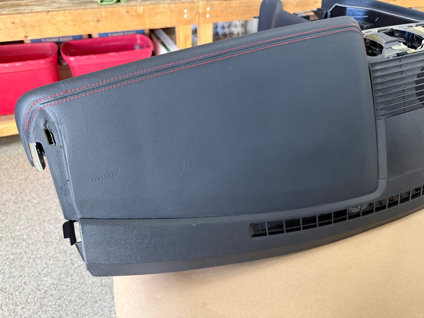 2018-2023 Ford Mustang GT 5.0 Leather Dash Pad Frame "Red Stitch"