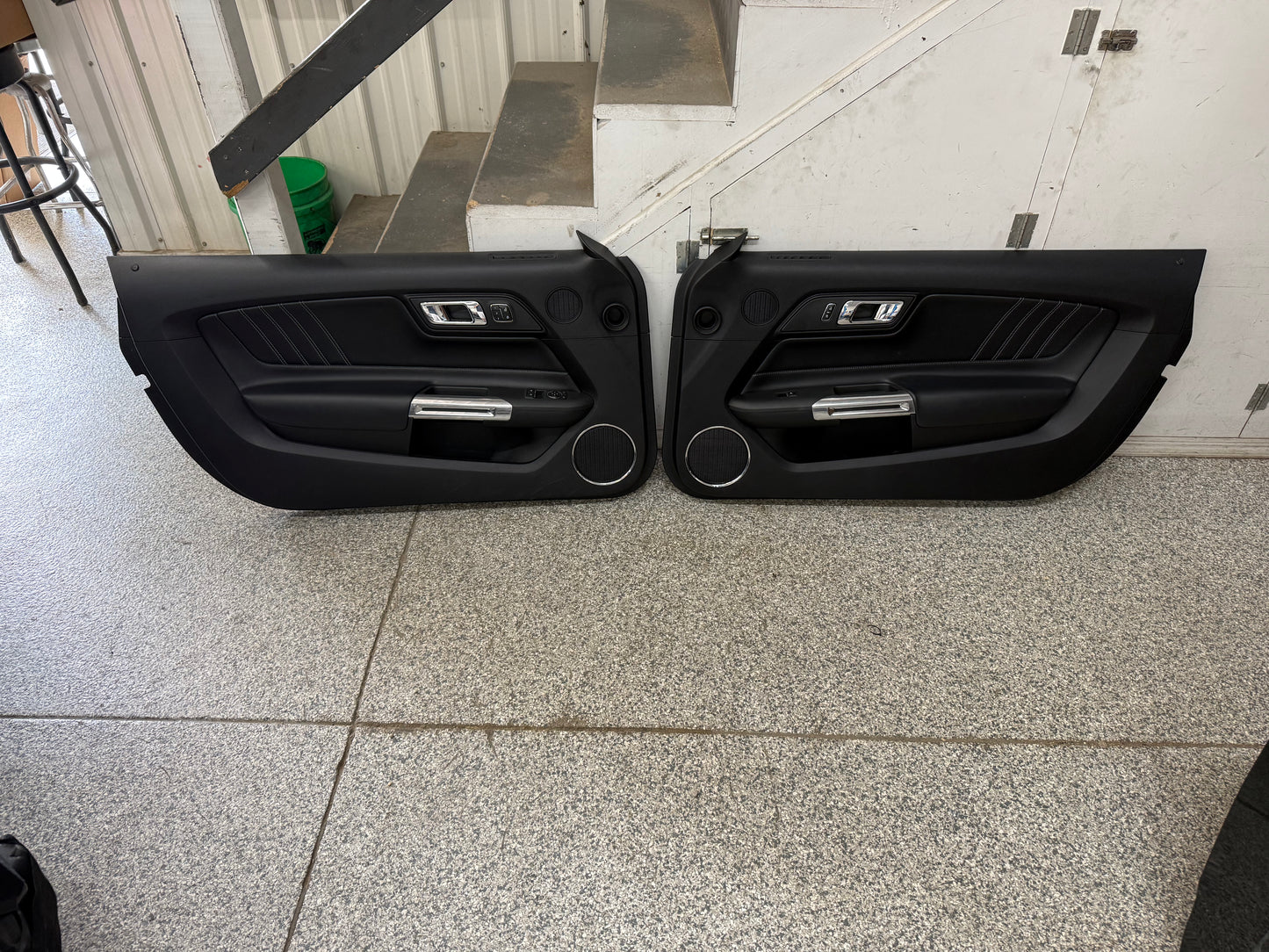 2015-2017 Ford Mustang GT V6 EcoBoost LH RH Leather Insert Door Panels Pair