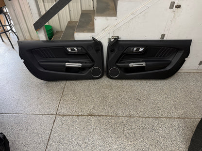 2015-2017 Ford Mustang GT V6 EcoBoost LH RH Leather Insert Door Panels Pair