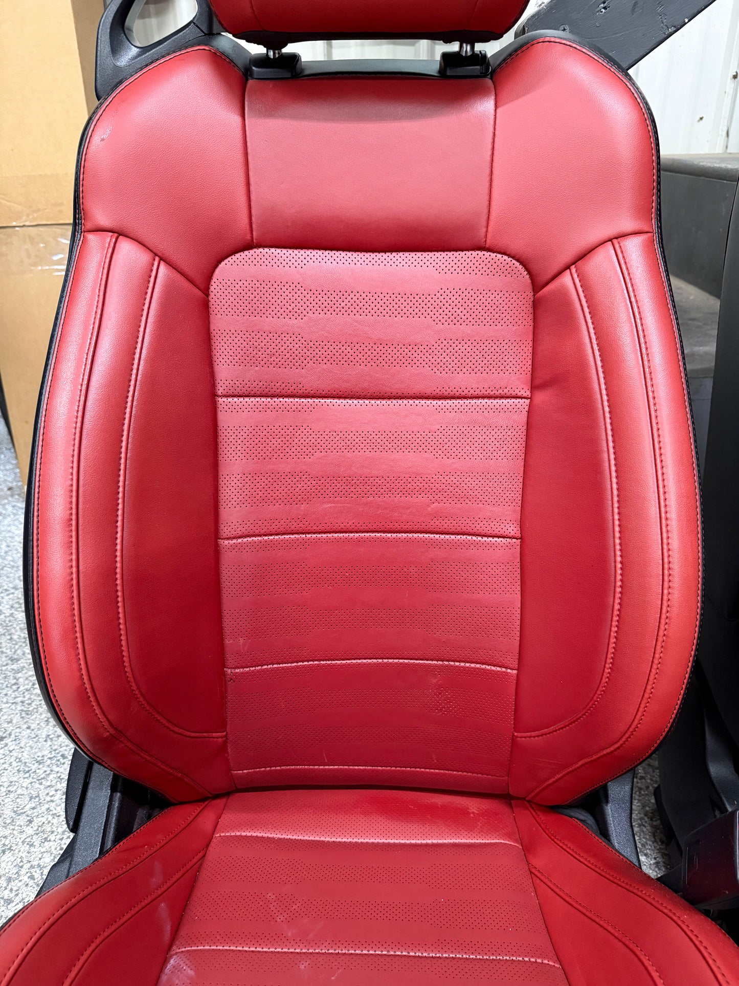 2015-2017 Ford Mustang GT Red/Black Leather Convertible Front & Rear Seats