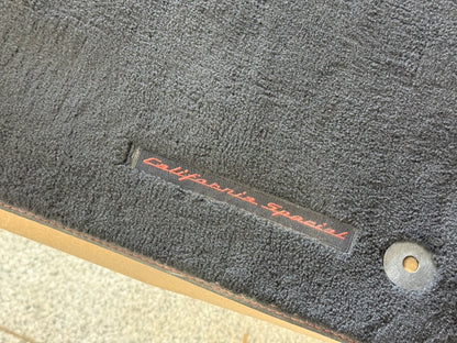 2015-2023 Ford Mustang GT/CS Black Front Floor Mats Carpet "Red Stitch"