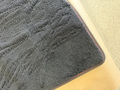 2015-2023 Ford Mustang Black Front Floor Mats Carpet "Red Stitch"