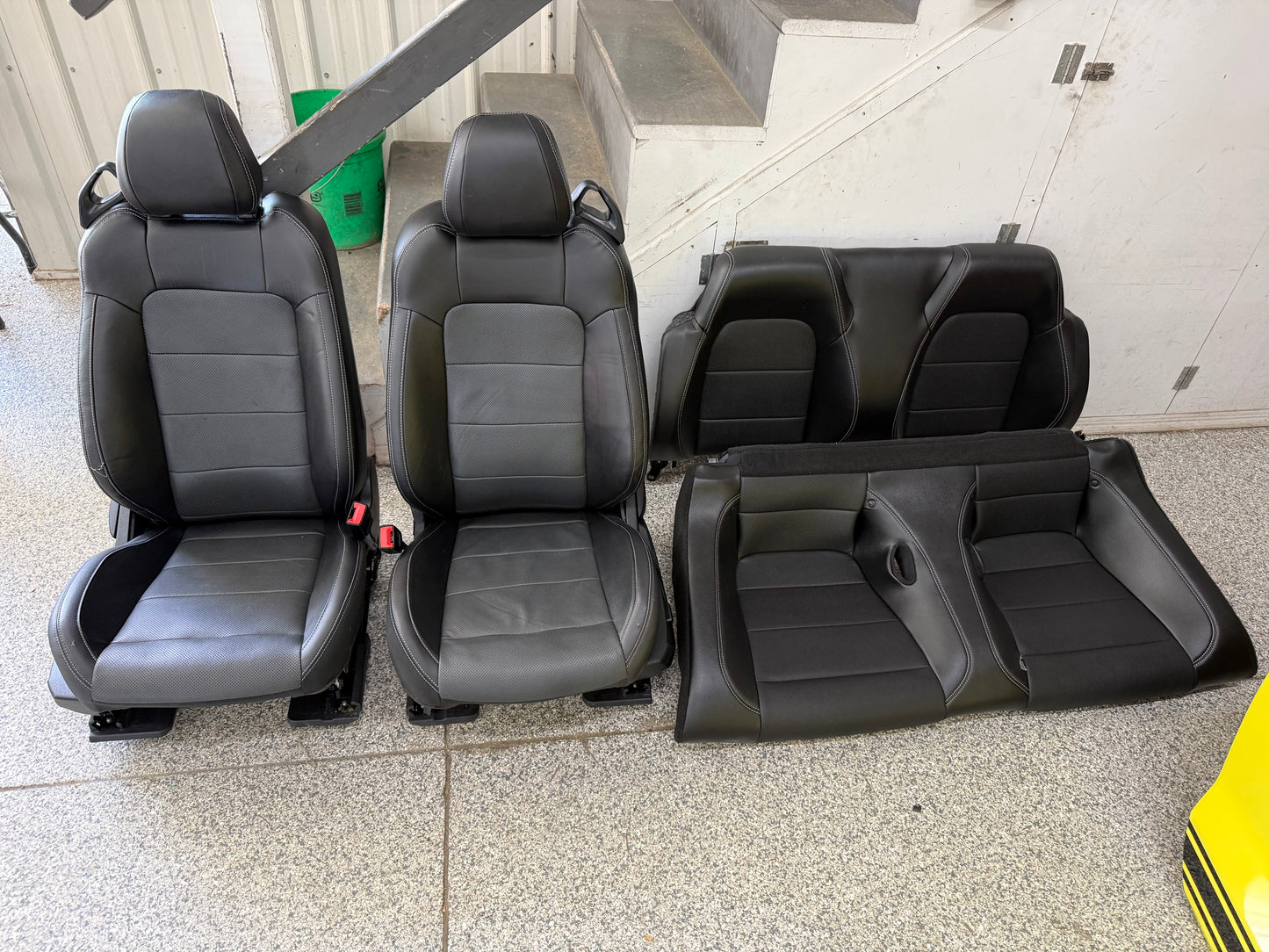 2018-2023 Ford Mustang GT Black Leather Convertible Front & Rear Seats