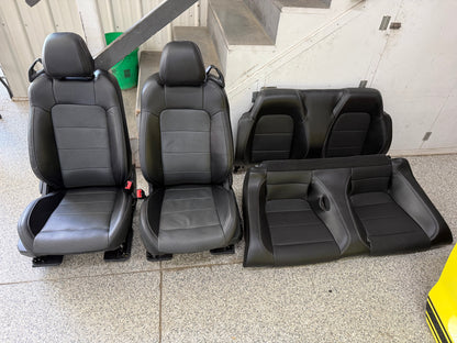 2018-2023 Ford Mustang GT Black Leather Convertible Front & Rear Seats